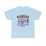 Kansas Sunflower State Tee, Unisex Heavy Cotton T-Shirt, Gift for Kansas Lovers, Cute State Pride Shirt, Fun Souvenir, Everyday Wear