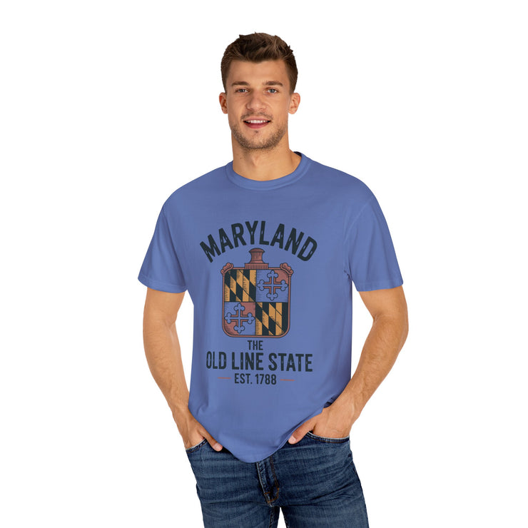 Maryland Pride Unisex Garment-Dyed T-shirt, Vintage Maryland Shirt, Maryland State Pride Tee, Gift for Marylanders, USA States Design
