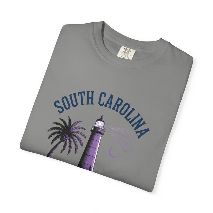 South Carolina Lighthouse T-Shirt, Unisex Garment-Dyed Tee, Coastal Vibes Shirt, Summer Travel Apparel, USA States Design