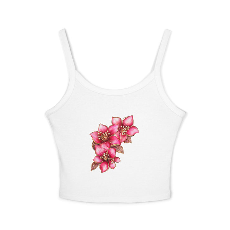 Floral Women's Spaghetti Strap Tank Top, Summer Casual Wear, Beach Outfit, Gift for Her, Festival Clothing, Spring Fashion