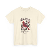 New Jersey Cardinal Tee, Vintage Style T-Shirt, Unisex Cotton Tee, Garden State Gift, Bird Lover Apparel, Casual Wear, USA States Design