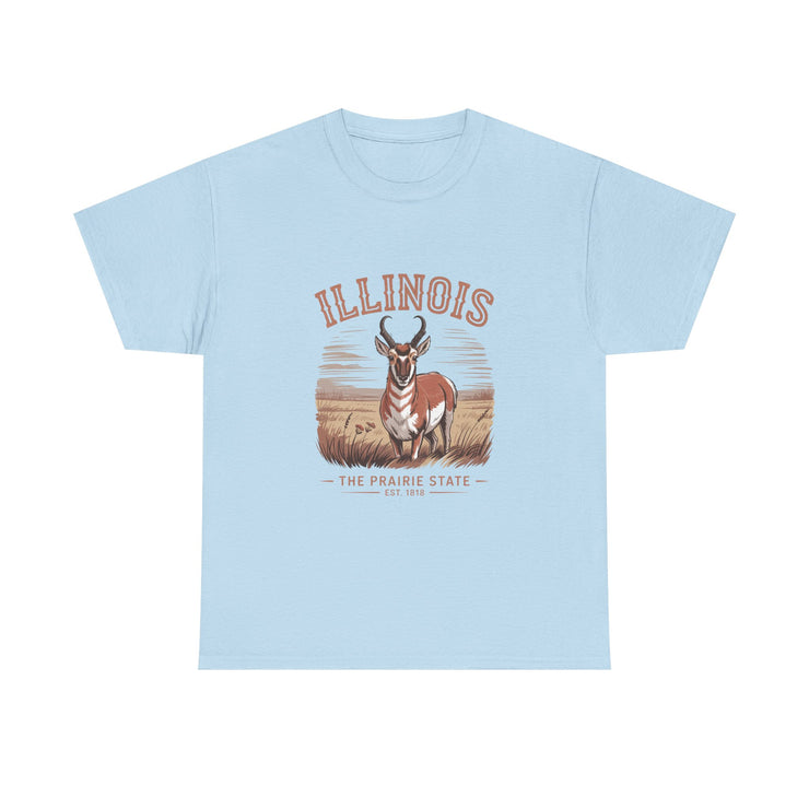 Illinois Prairie State Tee, Vintage Graphic T-Shirt, Unisex Casual Wear, Gift for Nature Lovers, Travel Souvenir, USA States Design