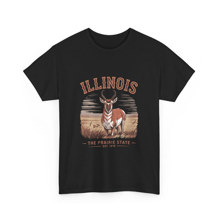 Illinois Prairie State Tee, Vintage Graphic T-Shirt, Unisex Casual Wear, Gift for Nature Lovers, Travel Souvenir, USA States Design