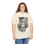 Unisex Skull American Flag Tee, Gym Shirt, Fitness Apparel, Workout Gift, Casual Wear, Patriotic Activewear