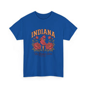 Indiana Floral T-Shirt, Unisex Heavy Cotton Tee for Hoosier State Lovers, Casual Wear, Gift for Indiana Residents, Summer Style