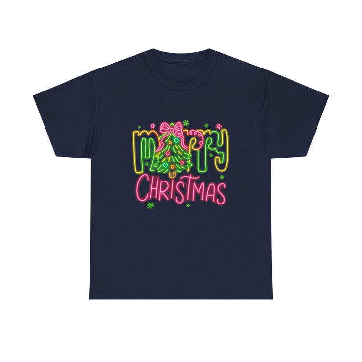 Festive Merry Christmas Tee - Unisex Heavy Cotton T-Shirt, Holiday Shirt, Christmas Gift, Cozy Winter Apparel, Family Gathering Outfit