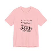 Inspirational Short Sleeve Tee - Love Never Fails, Christian Apparel, Faith-Based Gift,