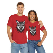 Wolf Head Graphic Unisex Heavy Cotton Tee, Cool Graphic Tee, Animal Lover Gift, Casual Summer Wear, Adventure T-Shirt