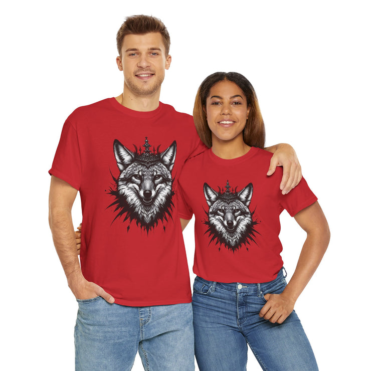 Wolf Head Graphic Unisex Heavy Cotton Tee, Cool Graphic Tee, Animal Lover Gift, Casual Summer Wear, Adventure T-Shirt