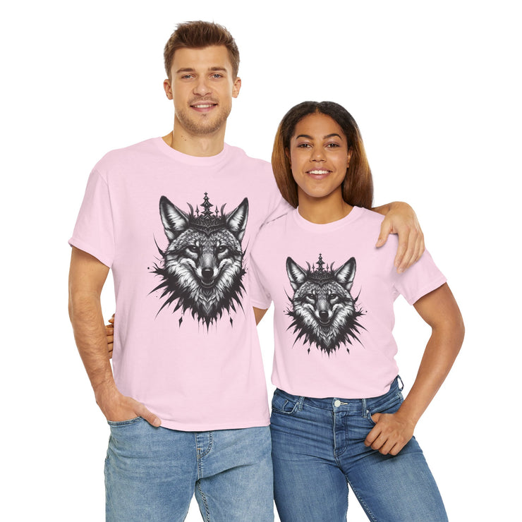 Wolf Head Graphic Unisex Heavy Cotton Tee, Cool Graphic Tee, Animal Lover Gift, Casual Summer Wear, Adventure T-Shirt