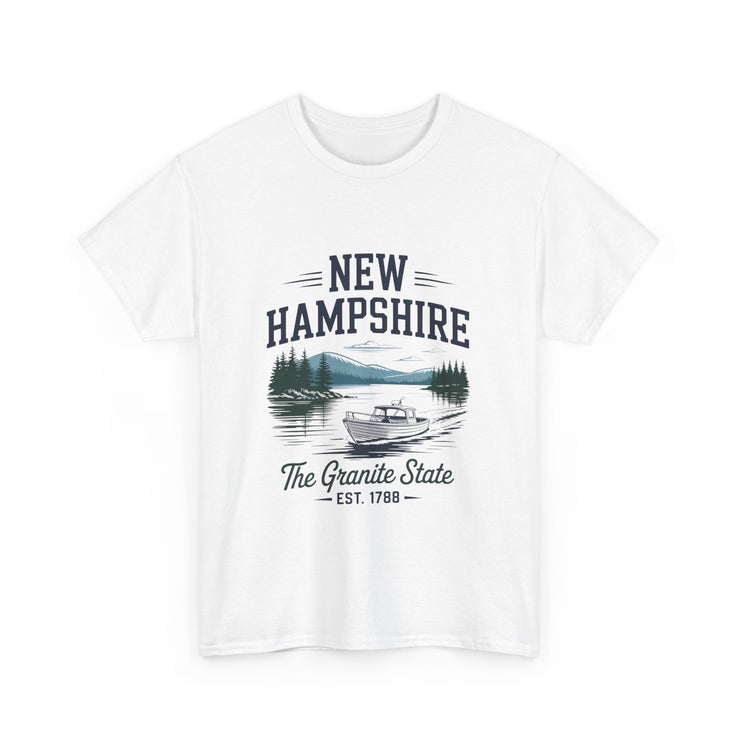 New Hampshire Adventure Tee - Unisex Heavy Cotton Tee, Vintage State Shirt, Nature Lover Gift, USA States Design