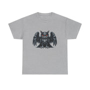 Owl Skull Graphic Tee, Unisex Heavy Cotton T-Shirt, Edgy Apparel for Halloween, Casual Wear, Gift for Gothic Style Lovers