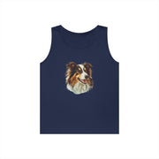 Dog Lover's Unisex Heavy Cotton Tank Top - Cute Pet Art, Custom Gift for Dog Owners, Summer Casual Wear, Animal Lover Apparel