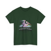 Louisiana Pelican Unisex Heavy Cotton Tee, Coastal Vibes Shirt, Gift for Louisiana Lovers, Casual Wear, Beach Trip T-Shirt, USA States Design