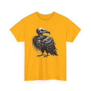 Gothic Vulture Tee, Unisex Heavy Cotton T-Shirt, Edgy Graphic Shirt for Music Lovers, Halloween T-Shirt, Alternative Fashion