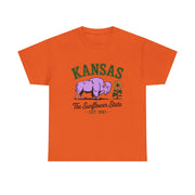 Kansas Sunflower State Tee, Unisex Heavy Cotton T-Shirt, Gift for Kansas Lovers, Cute State Pride Shirt, Fun Souvenir, Everyday Wear
