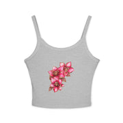 Floral Women's Spaghetti Strap Tank Top, Summer Casual Wear, Beach Outfit, Gift for Her, Festival Clothing, Spring Fashion