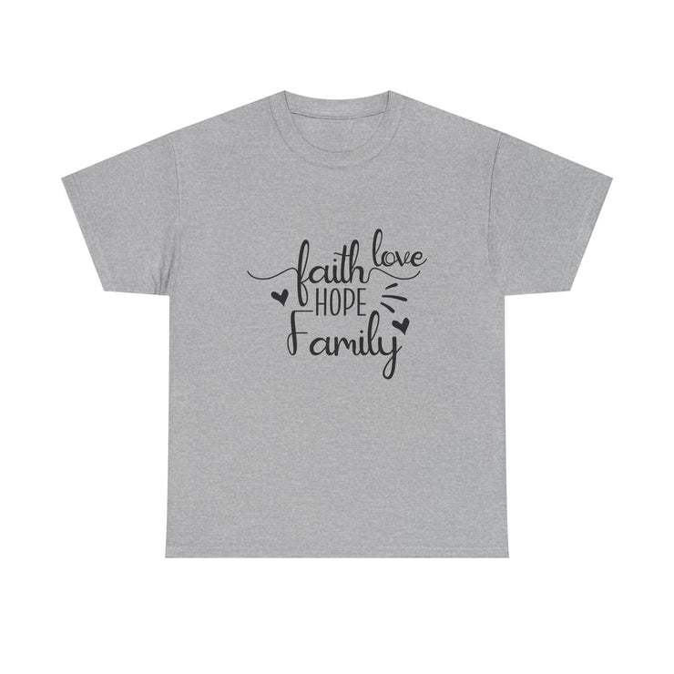 Faith, Hope, Love Family Tee - Unisex Heavy Cotton Shirt for Family Gatherings, Gifts, Celebrations, Casual Wear