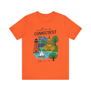 Connecticut Graphic Tee, Unisex Short Sleeve Shirt, Casual Travel Wear, Souvenir Gift, USA States Name