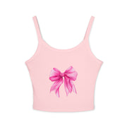 Pink Bow Spaghetti Strap Tank Top, Cute Summer Top, Women’s Fashion, Gift for Her, Casual Outfit, Beachwear