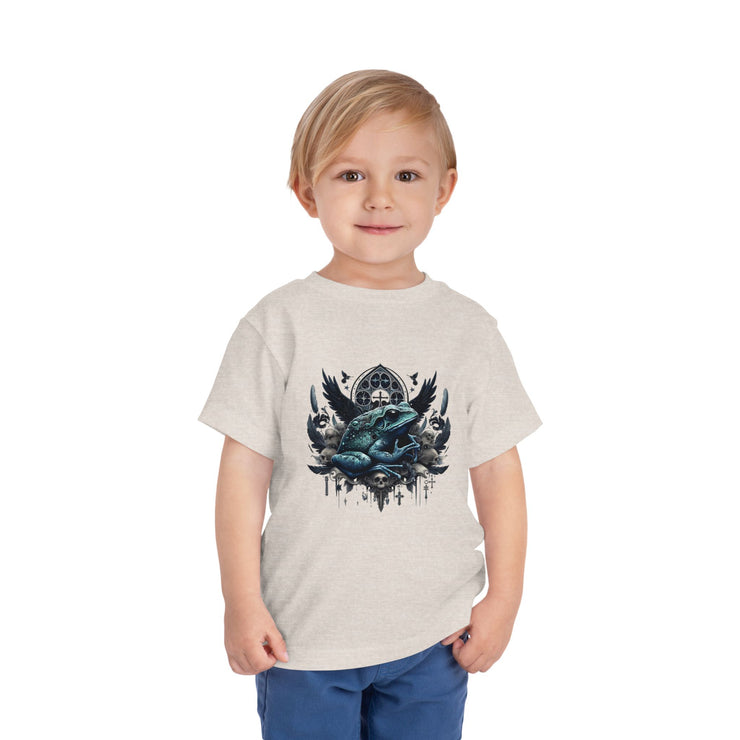 Toddler Short Sleeve Tee Featuring Unique Frog Design, Cute Kid's Top, Gift for Little Ones, Playful Graphic T-Shirt, Fun Nature Apparel