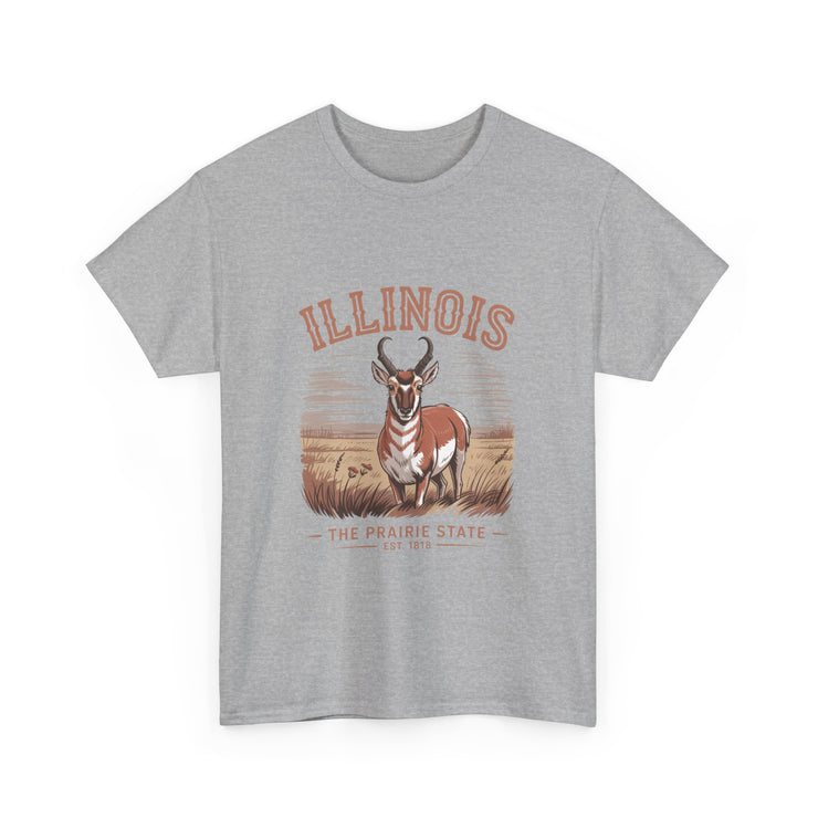 Illinois Prairie State Tee, Vintage Graphic T-Shirt, Unisex Casual Wear, Gift for Nature Lovers, Travel Souvenir, USA States Design