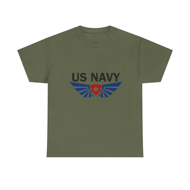 US Navy Winged Logo Unisex Heavy Cotton Tee, Military Apparel, Veteran Gift, Casual Wear, Patriotic Clothing, Gift for Him/Her