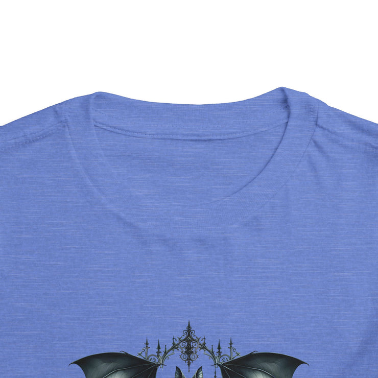 Toddler Halloween Bat Tee, Cute Toddler T-Shirt, Kids Halloween Apparel, Spooky Party Outfit, Bat and Roses Design