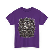 Gothic Skull Tee - Unisex Heavy Cotton T-Shirt, Unique Graphic Shirt, Casual Wear, Edgy Fashion, Gift for Him/Her, Halloween Style