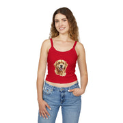 Golden Retriever Dog Lover's Spaghetti Strap Tank Top, Cute Pet Apparel, Gift for Dog Moms, Summer Top, Animal Lover Shirt