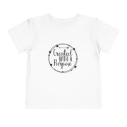 Toddler Purposeful Tee: Created with a Purpose, Kids Summer Shirt, Gift for Toddlers, Motivational Kids T-Shirt, Youth Casual Wear