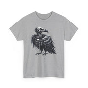 Gothic Vulture Tee, Unisex Heavy Cotton T-Shirt, Edgy Graphic Shirt for Music Lovers, Halloween T-Shirt, Alternative Fashion