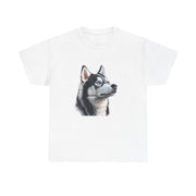 Siberian Husky Heavy Cotton Tee, Cozy Dog Lover Shirt, Unisex Graphic Tee, Pet Owner Gift, Cute Animal Apparel