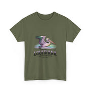 Louisiana Pelican Unisex Heavy Cotton Tee, Coastal Vibes Shirt, Gift for Louisiana Lovers, Casual Wear, Beach Trip T-Shirt, USA States Design