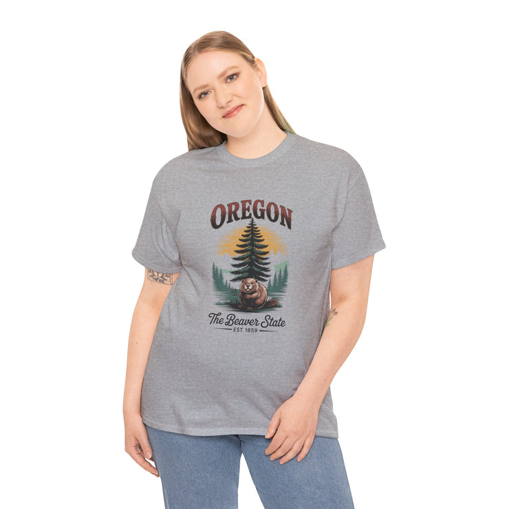 Oregon Graphic Tee - Vintage Style Unisex Cotton T-Shirt, Great for Nature Lovers, Casual Wear, USA States Design