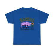 Kansas Sunflower State Tee, Unisex Heavy Cotton T-Shirt, Gift for Kansas Lovers, Cute State Pride Shirt, Fun Souvenir, Everyday Wear