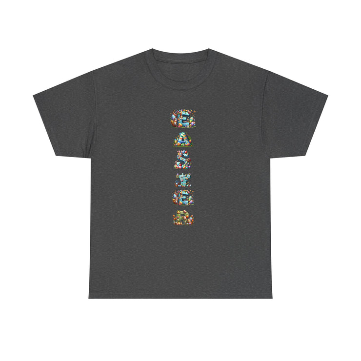 Colorful Cartoon Animal Unisex Heavy Cotton Tee - Gift for Animal Lovers, Cute T-Shirt for Kids & Adults, Fun Birthday, Casual Wear