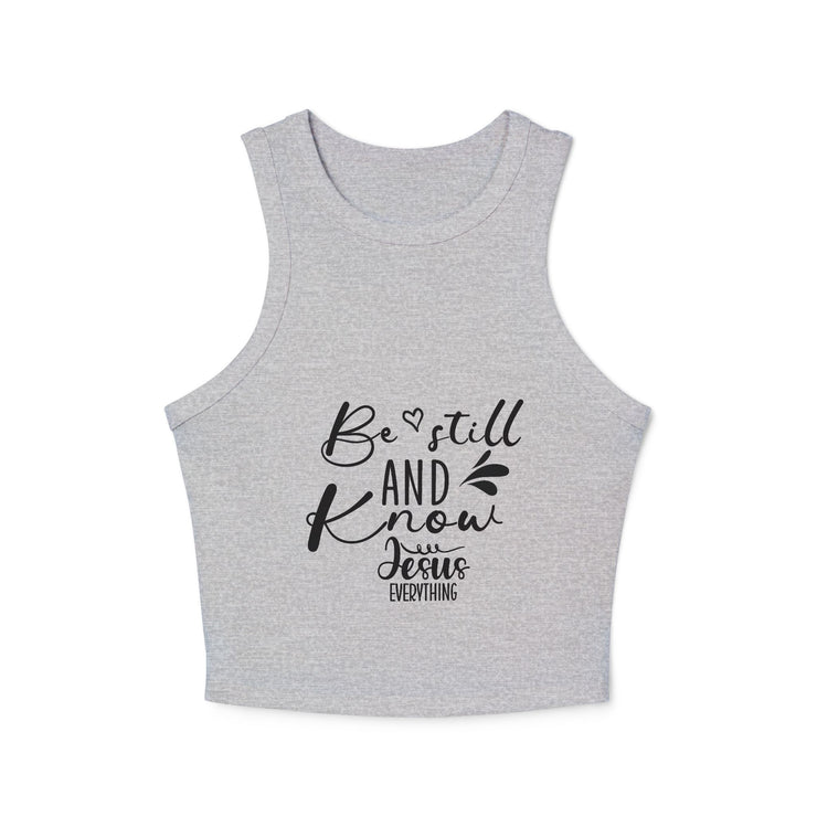 Be Still and Know Women's Crop Tank Top | Comfortable Bible Verse Apparel | Christian Design