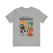 Nebraska Graphic Tee, Unisex Jersey Short Sleeve Tee, Souvenir Shirt, USA States Design