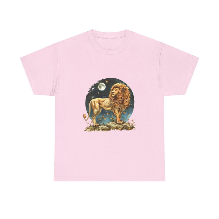 Majestic Lion Tee, Unisex Heavy Cotton Tee, Astrology T-Shirt, Animal Lover Gift, Birthday Present, Casual Style