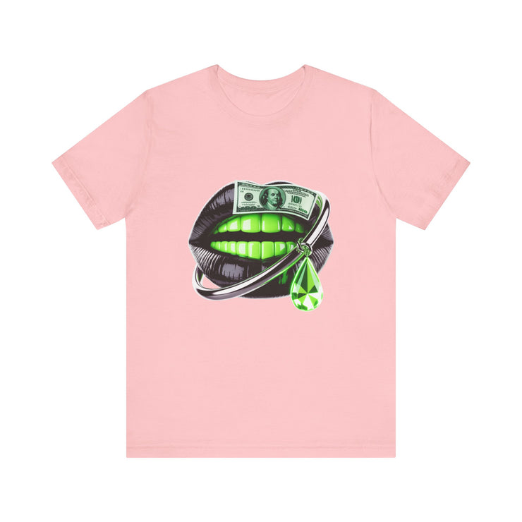 Green Glam Lip Graphic Tee | Unisex Jersey Short Sleeve Shirt, Fashion Tee, Trendy T-shirt, Gift for Her, Casual Wear