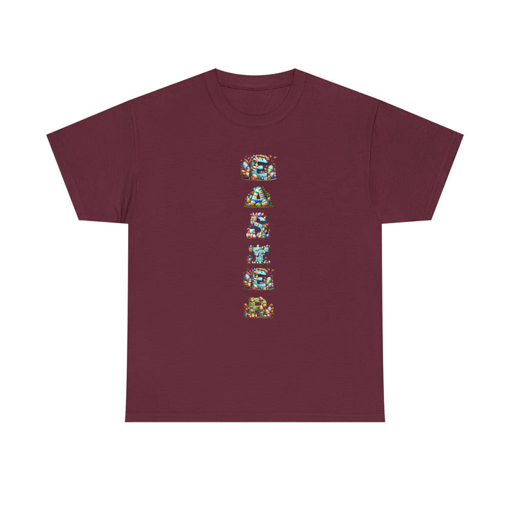 Colorful Cartoon Animal Unisex Heavy Cotton Tee - Gift for Animal Lovers, Cute T-Shirt for Kids & Adults, Fun Birthday, Casual Wear