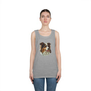 Dog Lover's Unisex Heavy Cotton Tank Top - Cute Pet Art, Custom Gift for Dog Owners, Summer Casual Wear, Animal Lover Apparel