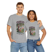 Ohio Vintage Graphic Tee, Unisex Cotton Shirt, Buckeye State Gift, Nature Lover Tee, Casual Wear, Ohio Pride Clothing, USA States Design