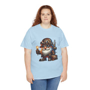 Unisex Heavy Cotton Tee with Whimsical Design, Perfect for Festivals, Gift for Gnome Lovers, Casual Everyday