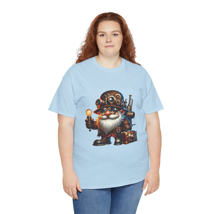 Unisex Heavy Cotton Tee with Whimsical Design, Perfect for Festivals, Gift for Gnome Lovers, Casual Everyday