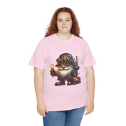 Unisex Heavy Cotton Tee with Whimsical Design, Perfect for Festivals, Gift for Gnome Lovers, Casual Everyday