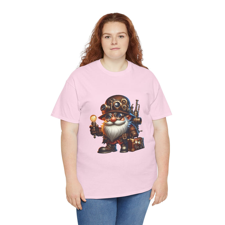 Unisex Heavy Cotton Tee with Whimsical Design, Perfect for Festivals, Gift for Gnome Lovers, Casual Everyday