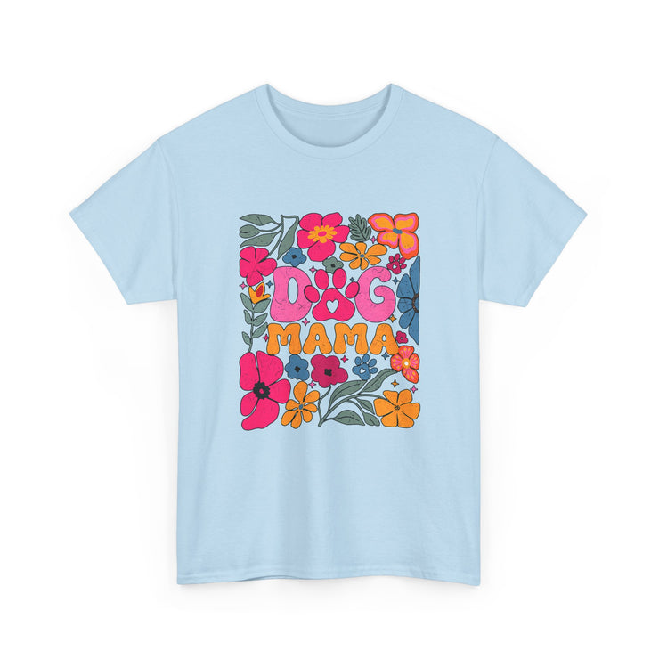 Dog Mama Floral Tee, Cute Dog Mom T-Shirt, Flower Design Unisex Cotton Shirt, Pet Lover Gift,