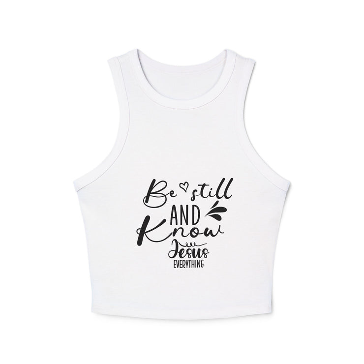 Be Still and Know Women's Crop Tank Top | Comfortable Bible Verse Apparel | Christian Design
